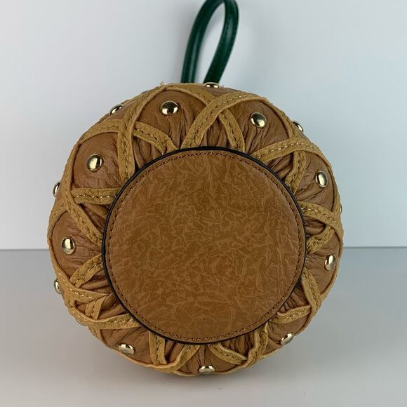 NWT Unique Pineapple Shaped Small Faux Leather Studded Crossbody Handbag - Picture 10 of 12